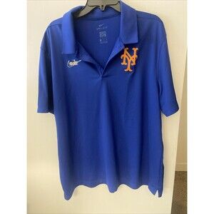Nike NY Mets Dri-fit Polo Shirt Men's Size XXL Blue Cooperstown Collection